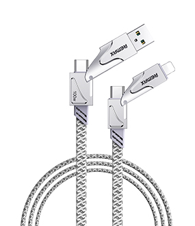 RC-C119 Zous 100W Zinc Alloy 2-in-2 Reflective Braided Fast Charging Data Cable